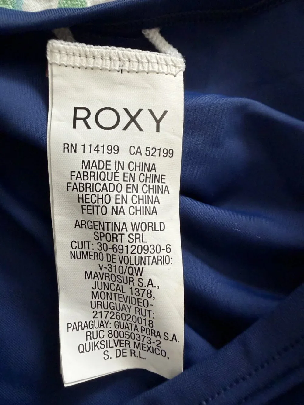Roxy Navy Tropical Floral Short Sleeve Rash Guard Swim Shirt